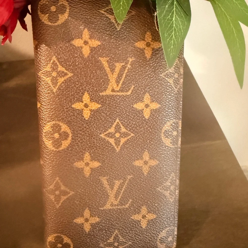 Louis Vuitton Monogram Canvas Long Wallet/Checkbook Cover in Brown and Tan